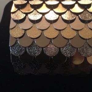 Cuff bracelet gold  silver and black  beautiful.